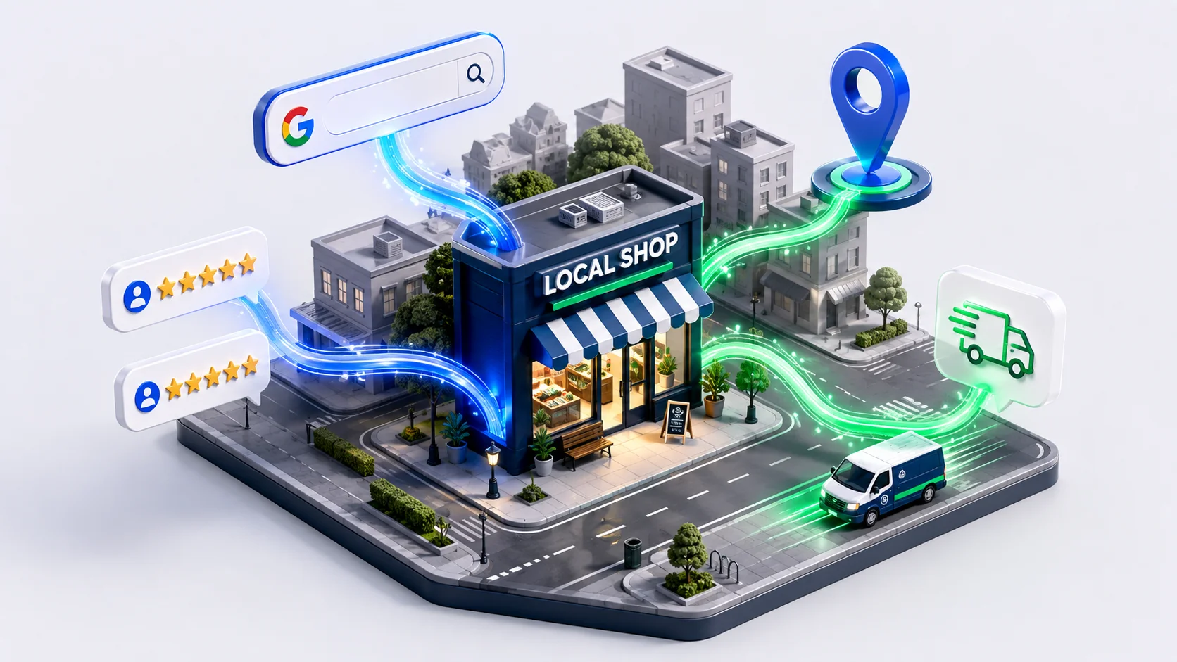 Integração entre site e presença no comércio local