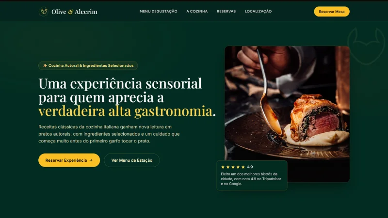 Prévia do Modelo Vitrine 3 - Restaurante & Alta Gastronomia